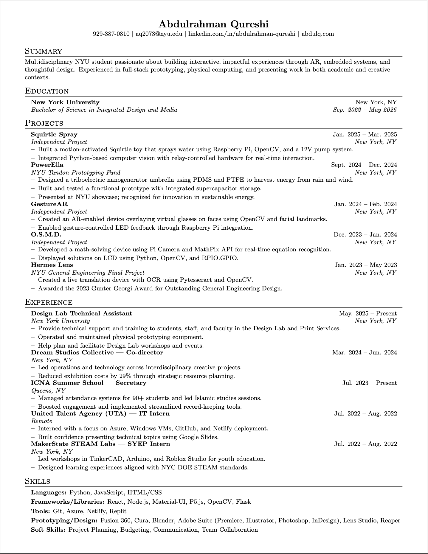 Resume preview